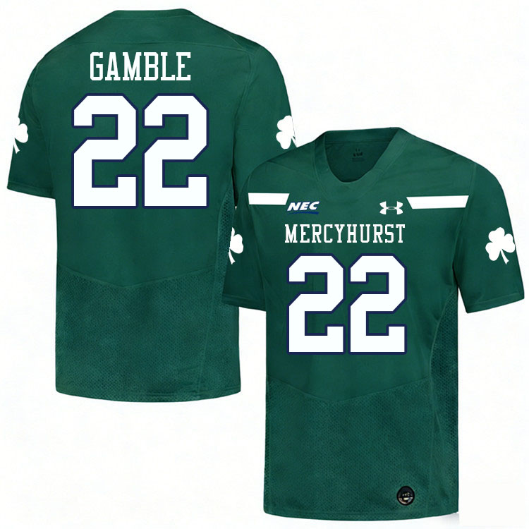 Mercyhurst Lakers #22 Jameir Gamble College Football Jerseys,Uniforms Stitched-Green